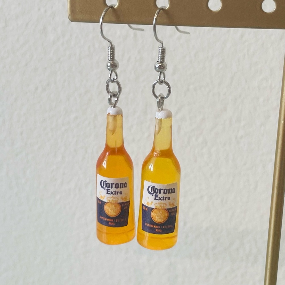 Handmade Corona Beer Bottle Earrings